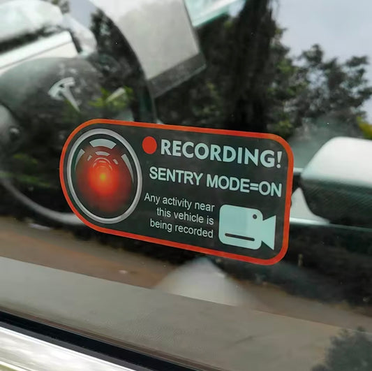 Sentry Mode Advarselsstickers – Beskyt din Tesla